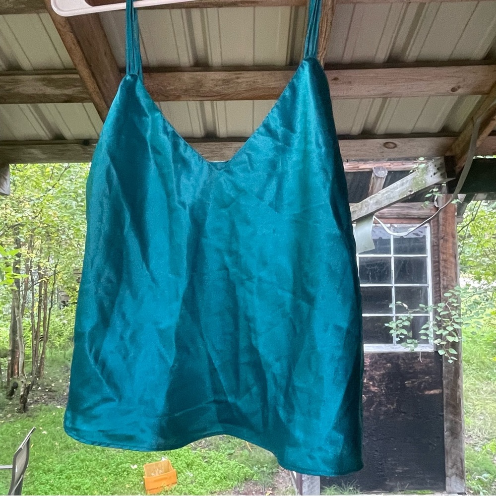 90s Victoria’s Secret silk turquoise cami